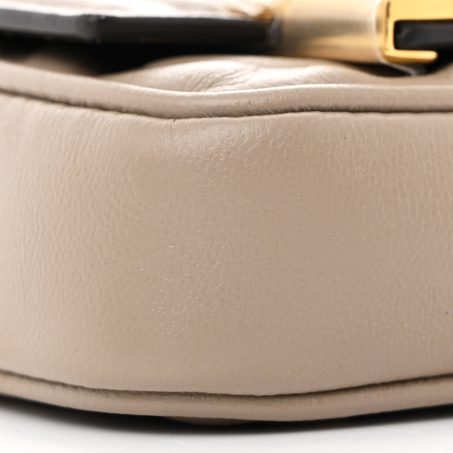 Fendi Nappa Matisse FF Embossed Nano Chain Baguette Tortora 10 of 11