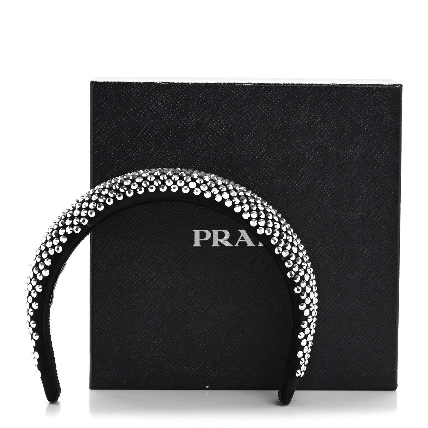 Satin Crystal Embellished Headband Metal