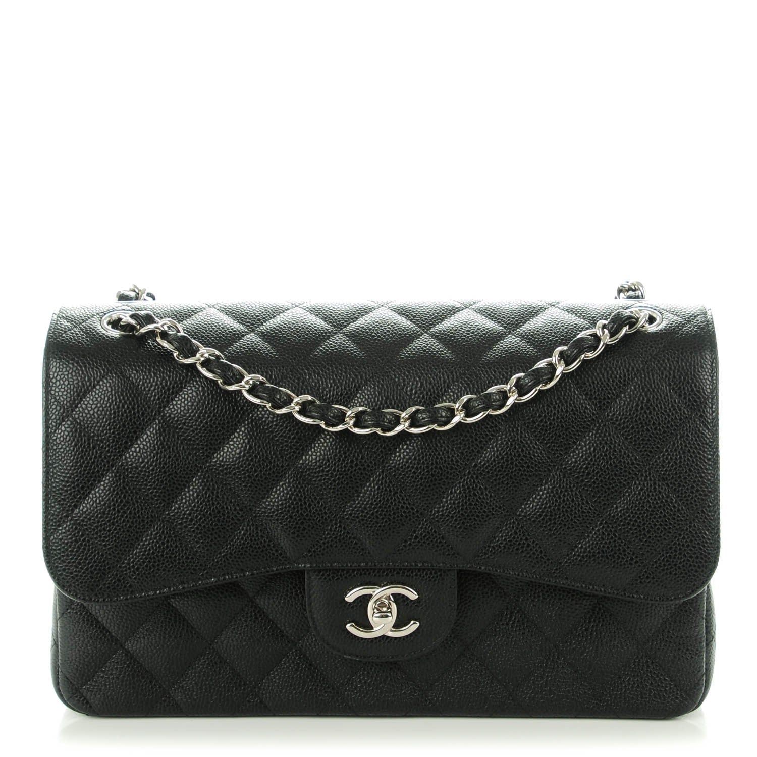 Chanel Caviar Quilted Jumbo Double Flap Black 1 of 8