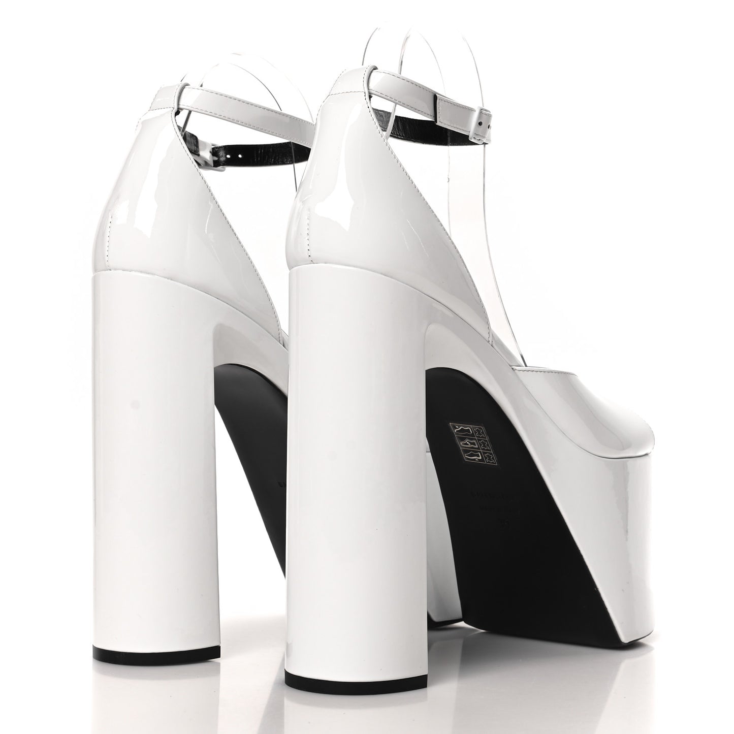Patent Camden 160mm Platform Pumps 39 White