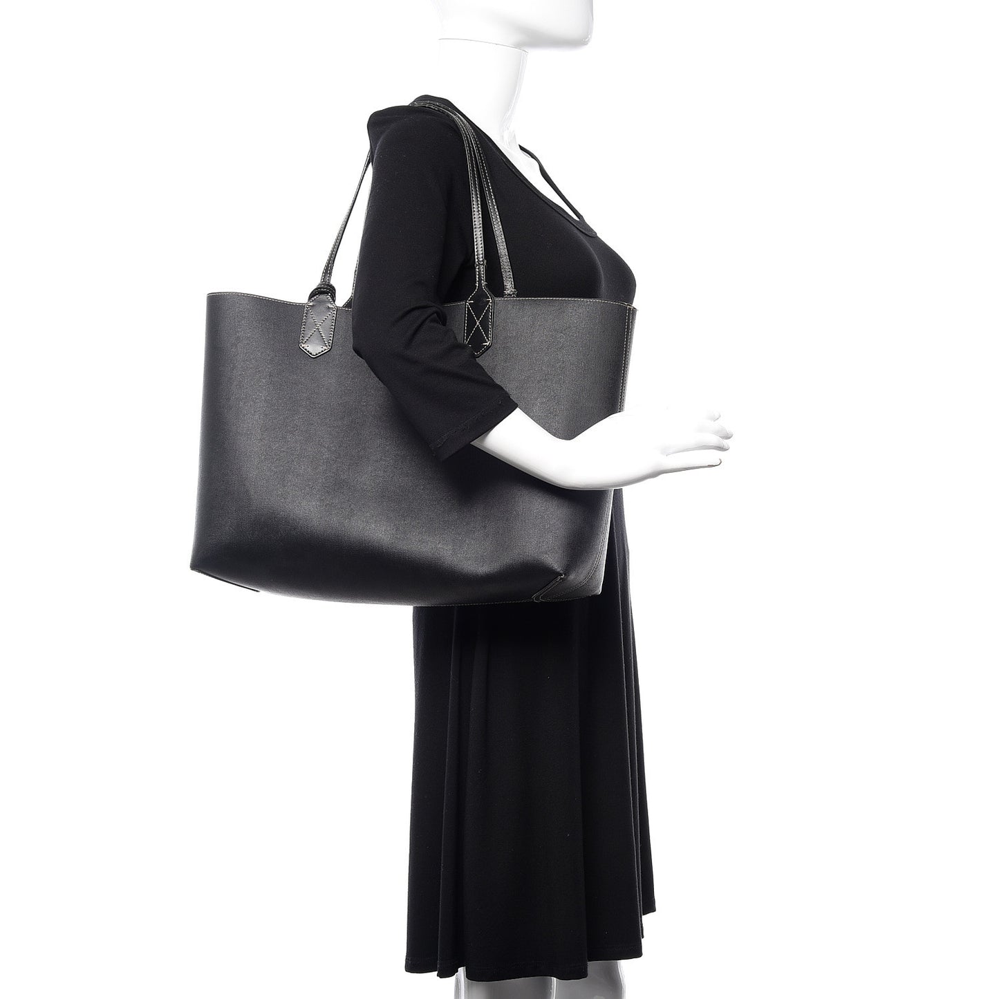 Calfskin GG Supreme Monogram Medium Reversible Tote Black