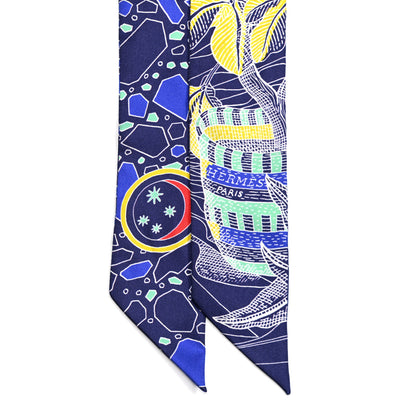 Hermes Silk La Danse Des Amazones Twilly Indigo Jaune Multicolor 2 of 4