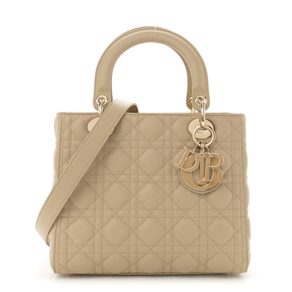Christian Dior Lambskin Cannage Medium Lady Dior Beige 1 of 10