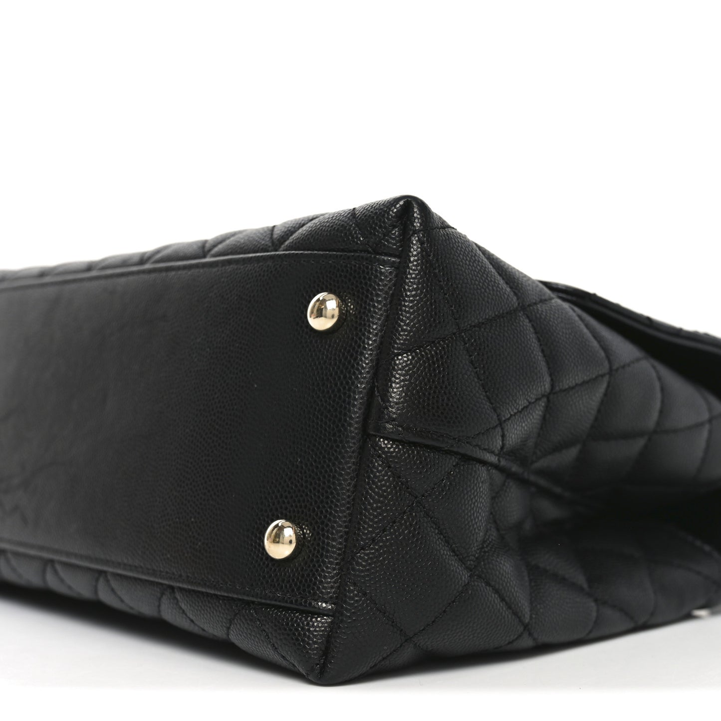 Caviar Quilted Small Coco Handle Flap Black
