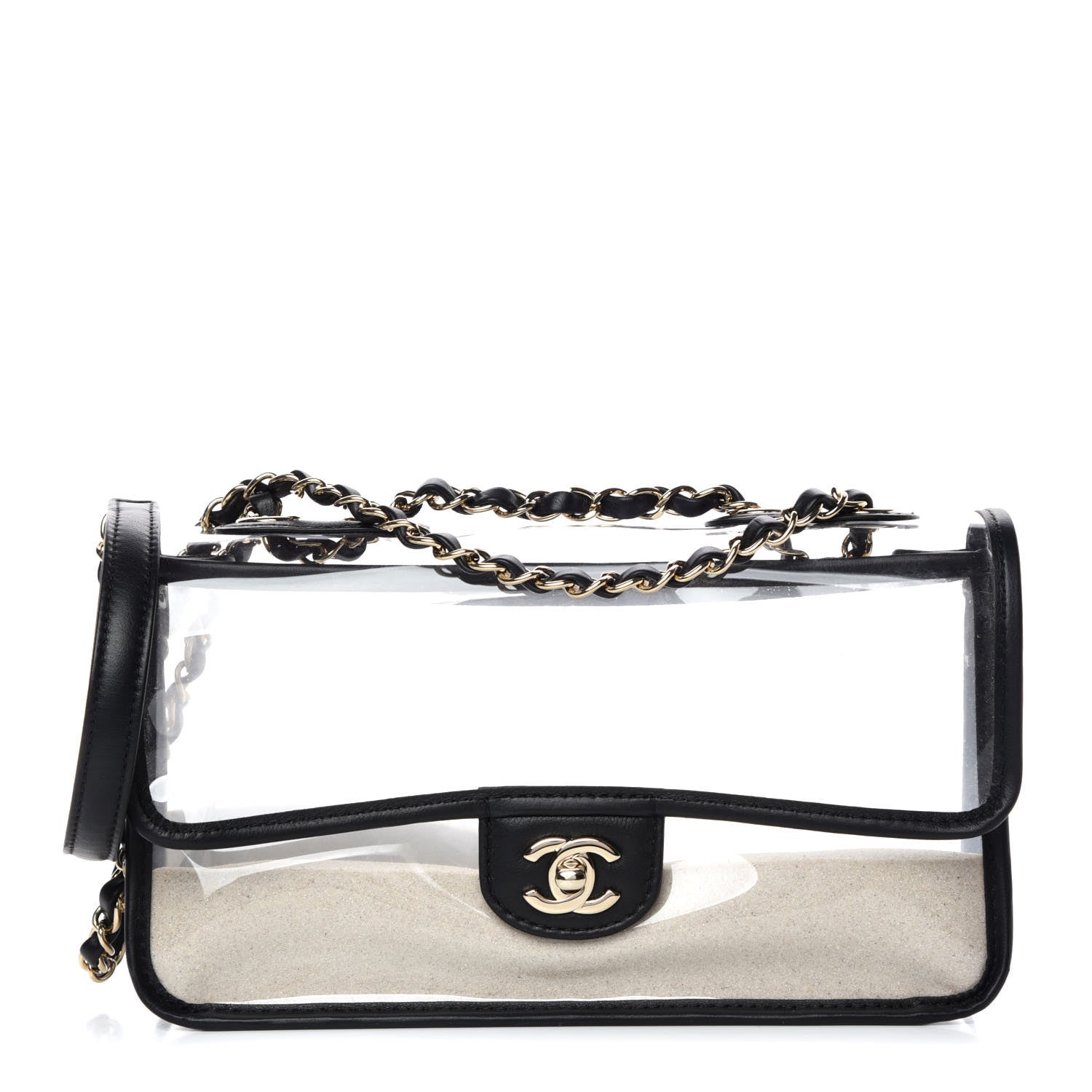 Chanel Lambskin PVC Medium Coco Sand Flap Black 1 of 11