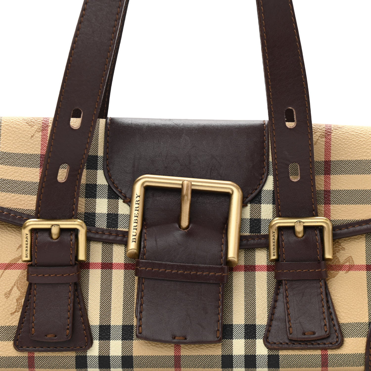 Burberry Haymarket Check Buckle Satchel 8 of 10