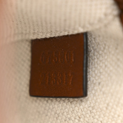 Gucci New Canvas Charisma Calfskin Crystal GG Monogram Mini Horsebit 1955 Shoulder Bag Camel Ebony 7 of 10