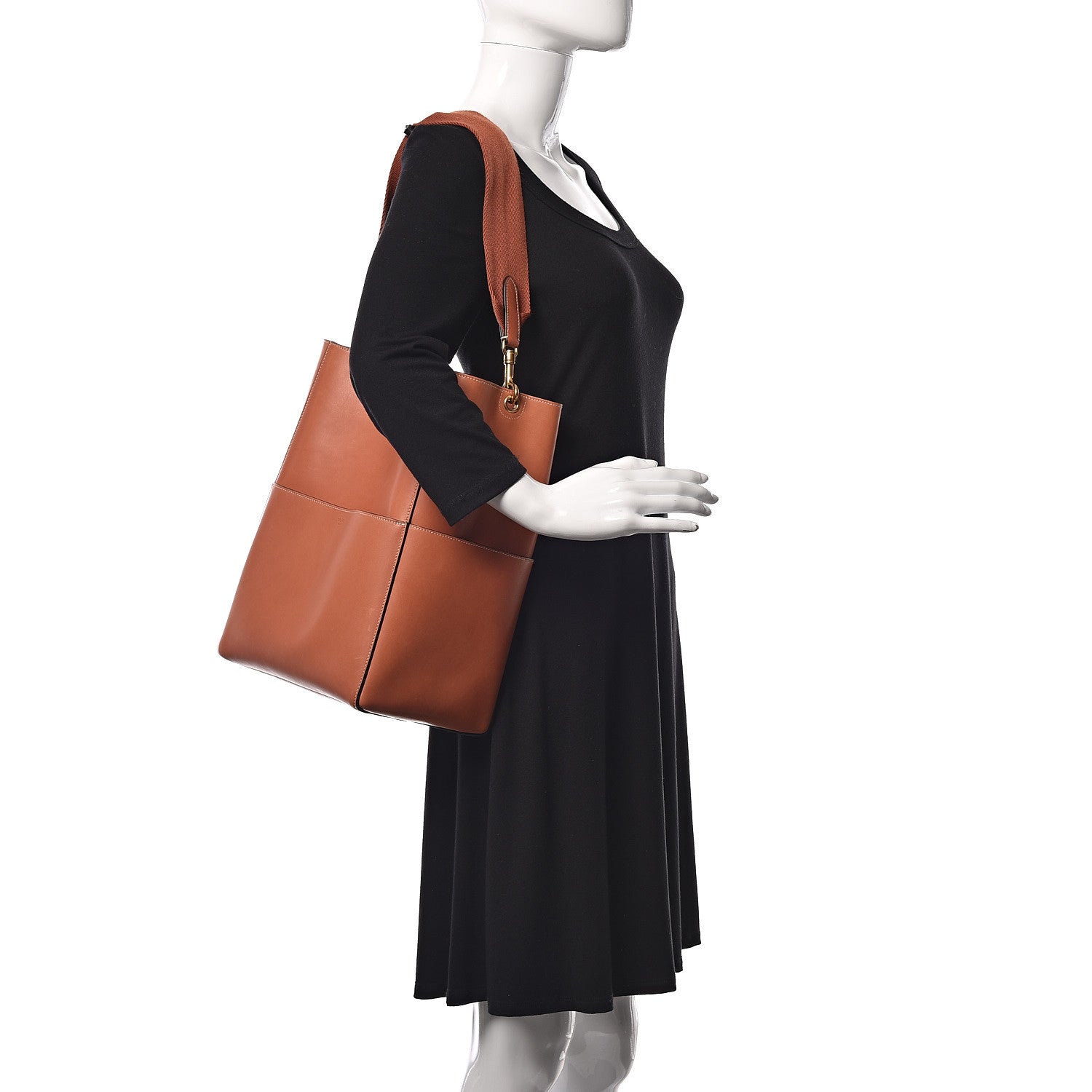 Celine Natural Calfskin Sangle Bucket Bag Terracotta 2 of 11