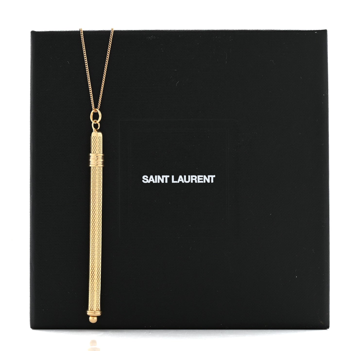 Brass Long Stirrer Pendant Necklace Gold