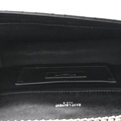 Saint Laurent Grain De Poudre Textured Mixed Matelasse Triquilt Small Monogram Satchel Black 4 of 8