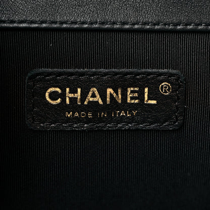Chanel Goatskin Quilted Chain Drawstring Bag Black 5 of 9