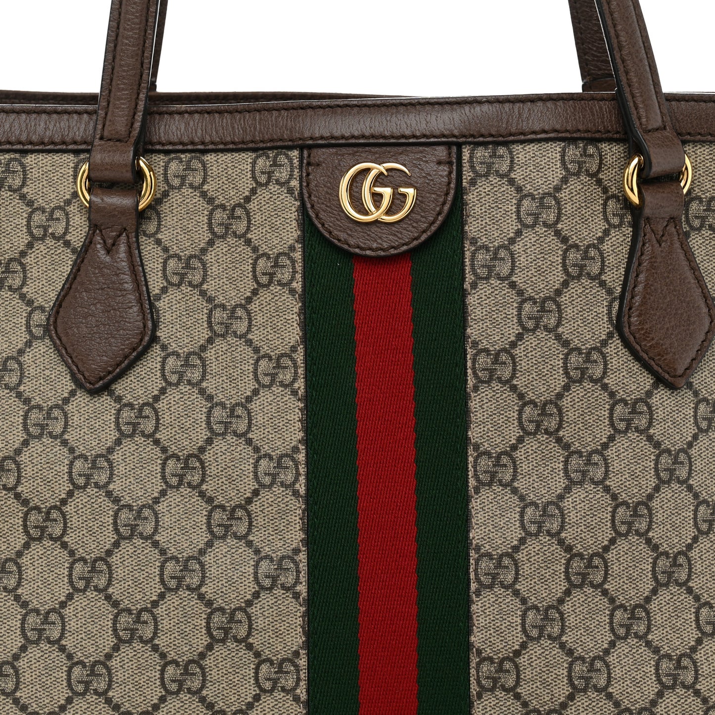 GG Supreme Monogram Medium Ophidia Shopping Tote Brown