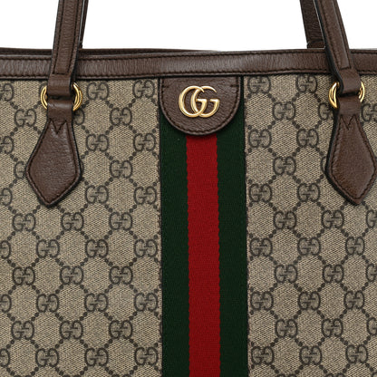 Gucci GG Supreme Monogram Medium Ophidia Shopping Tote Brown 8 of 14