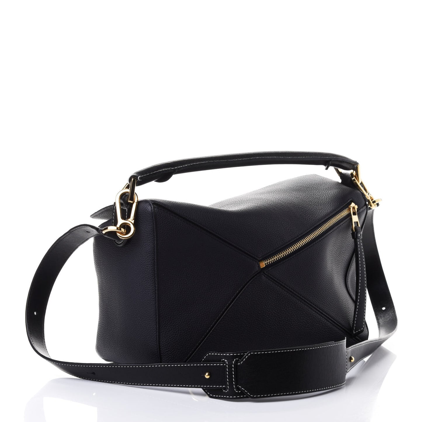 Calfskin Medium Puzzle Bag Midnight Blue Black