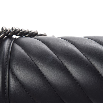Chanel Calfskin Chevron Quilted New Medium Boy Flap Black 13 of 14