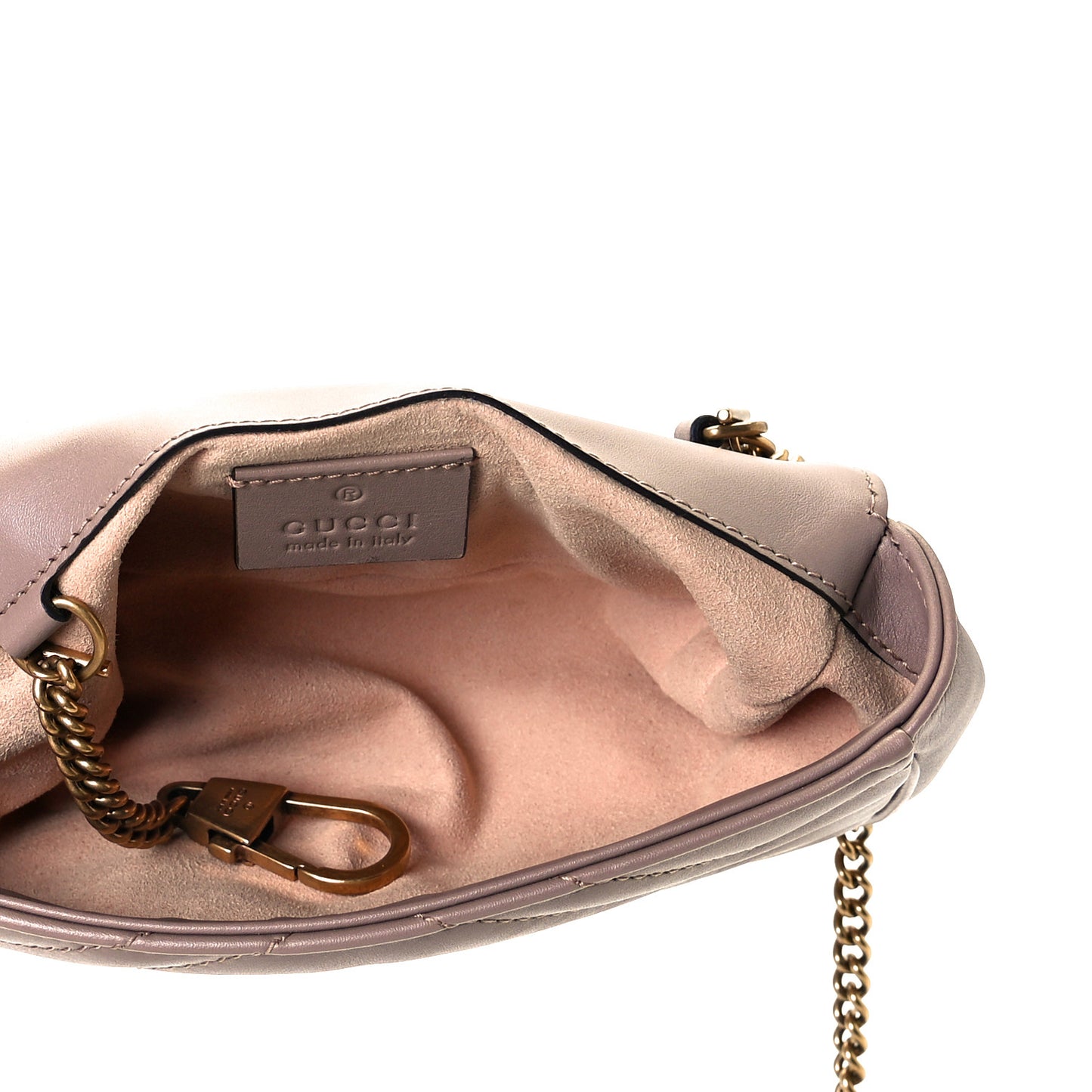 Calfskin Matelasse Super Mini GG Marmont Shoulder Bag Porcelain Rose