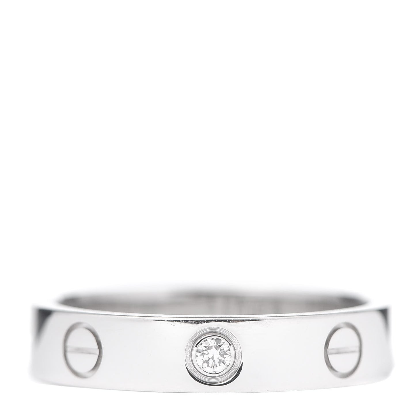 18K White Gold Diamond 4mm LOVE Wedding Band Ring 51 5.75