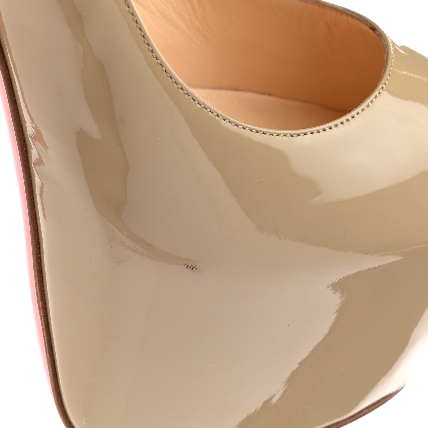 Christian Louboutin Patent Lady Peep 150 Pumps 37 Nude 9 of 11