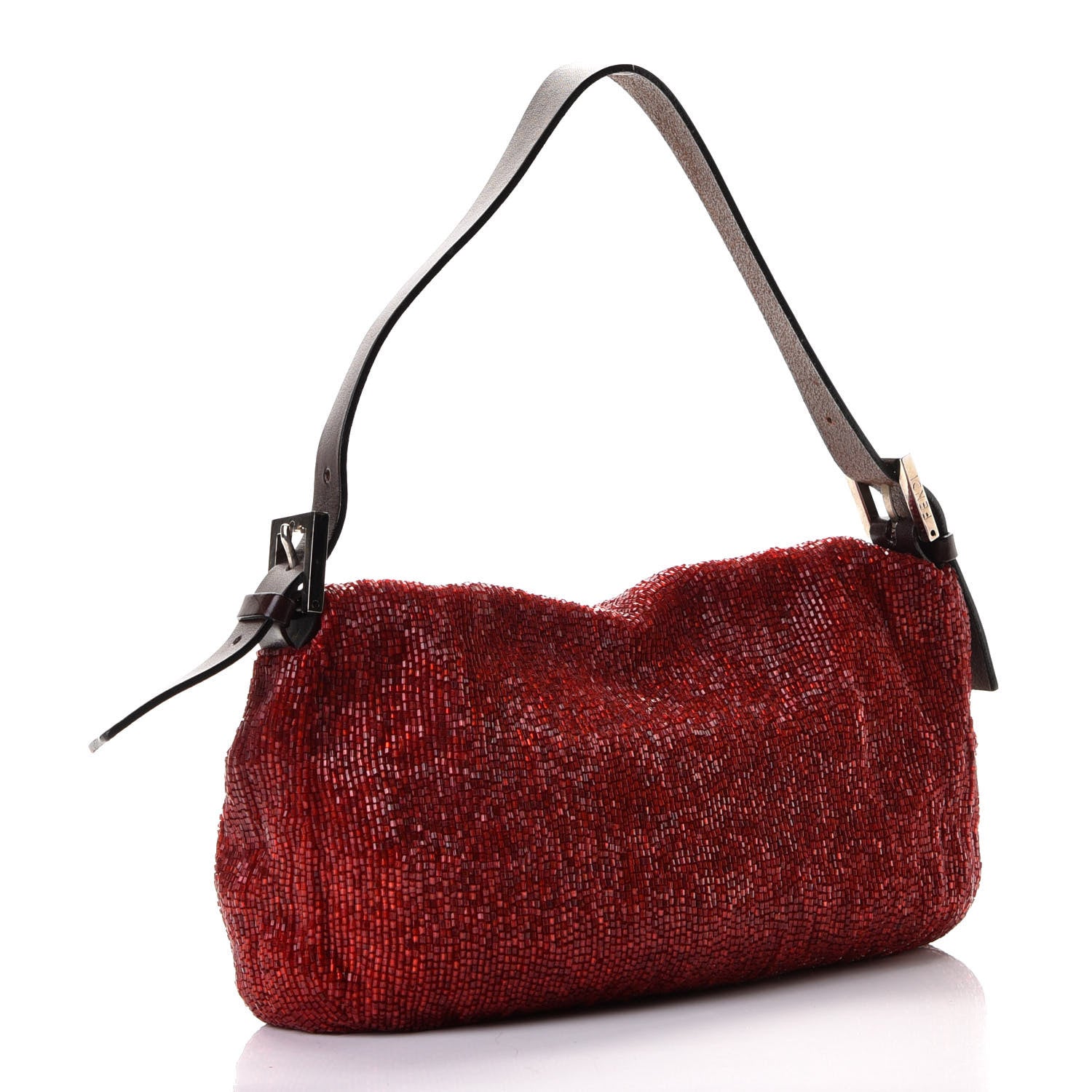 Fendi Beaded Baguette Red 2 of 6