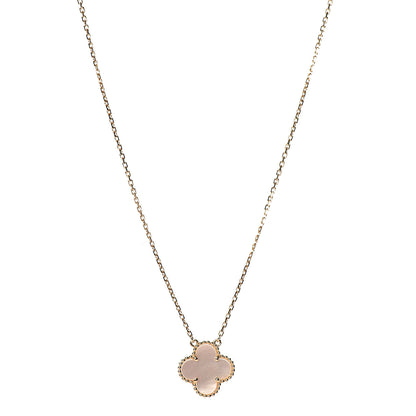 Van Cleef & Arpels 18K Yellow Gold Mother of Pearl Vintage Alhambra Pendant Necklace 1 of 7