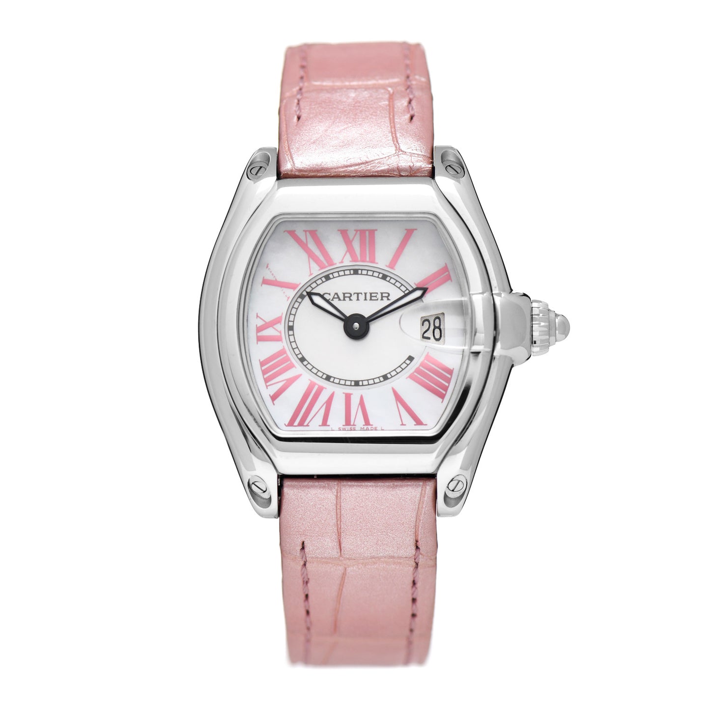 Stainless Steel Alligator Mother of Pearl 31mm Roadster Quartz Watch Pink