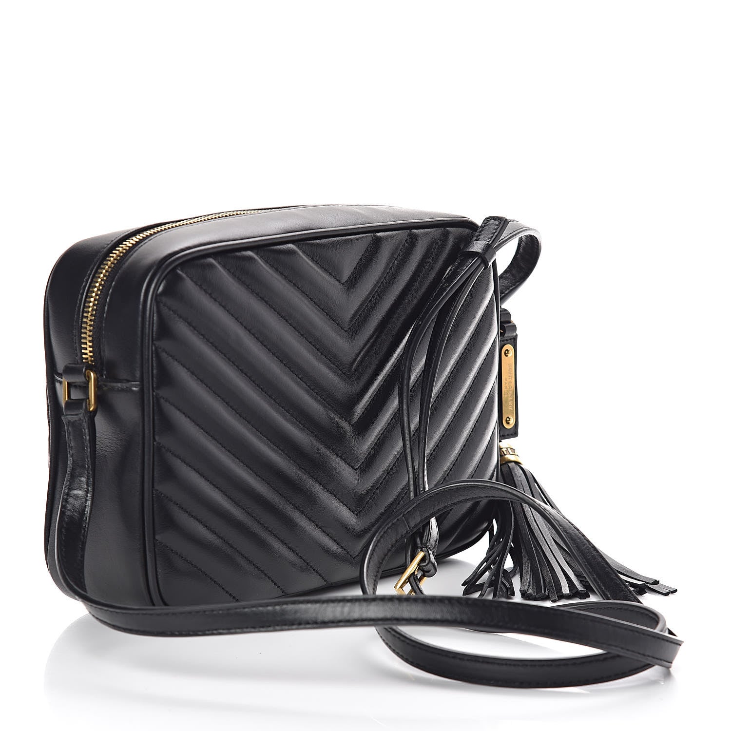 Saint Laurent Calfskin Matelasse Monogram Lou Camera Bag Black 3 of 9