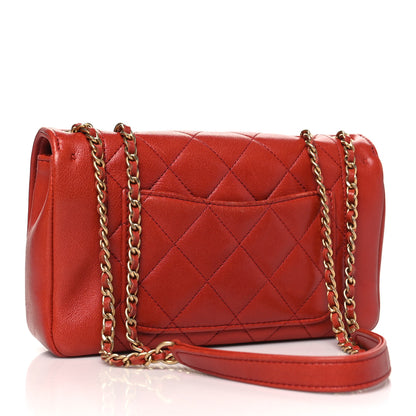 Chanel Lambskin Quilted Medium Vintage Flap Bag Red 3 of 11
