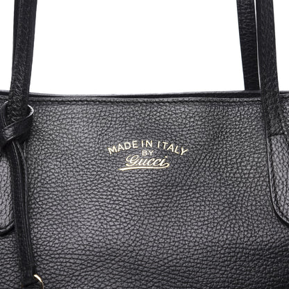 Gucci Pebbled Calfskin Medium Swing Tote Black 11 of 12