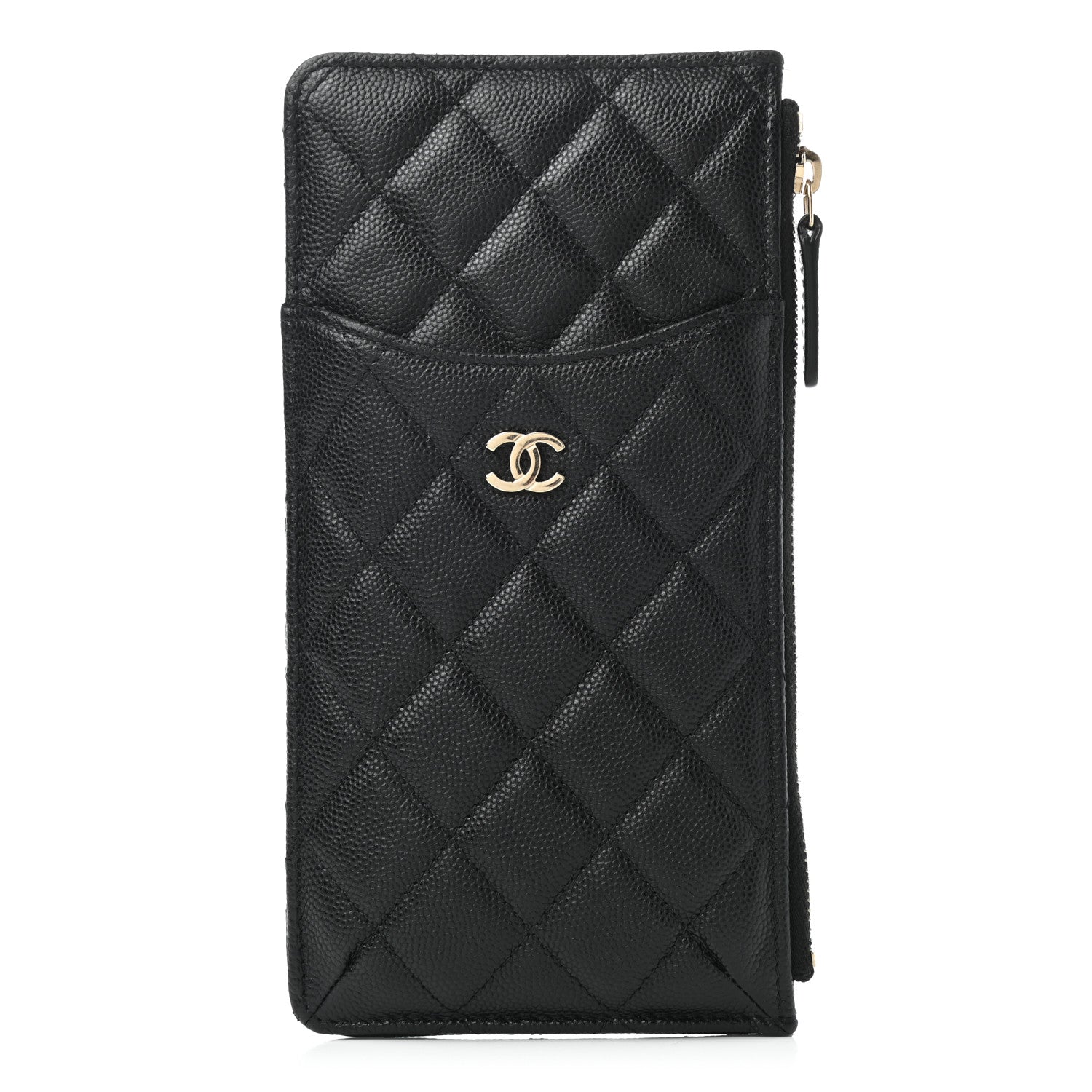 Chanel Caviar Quilted Classic Flat Wallet Pouch Black 1 of 8