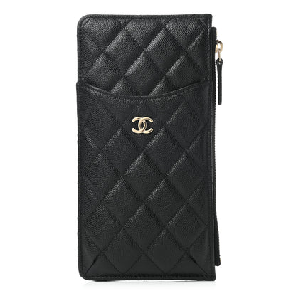 Chanel Caviar Quilted Classic Flat Wallet Pouch Black 1 of 8