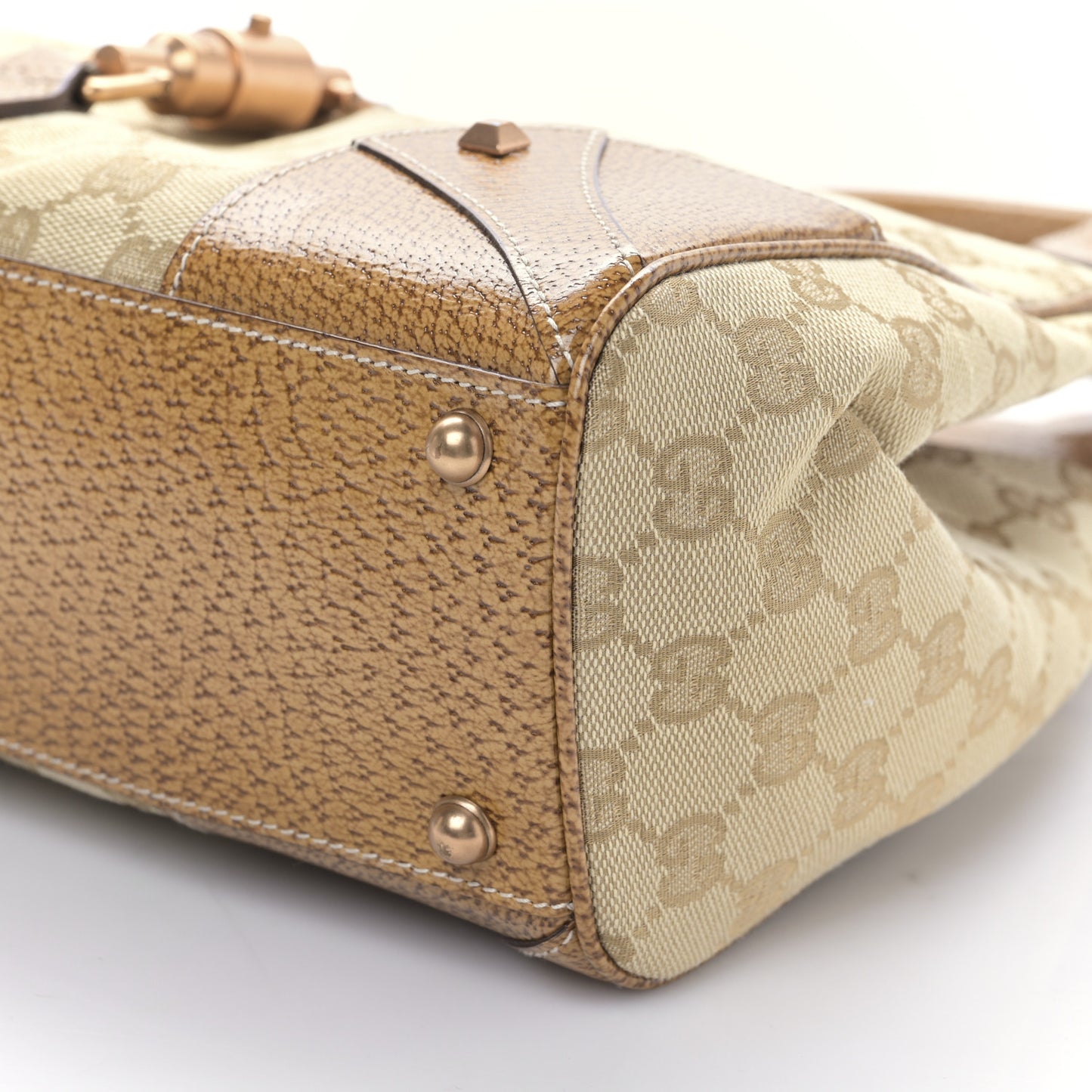 Monogram Calfskin Large Bardot Shoulder Bag Brown