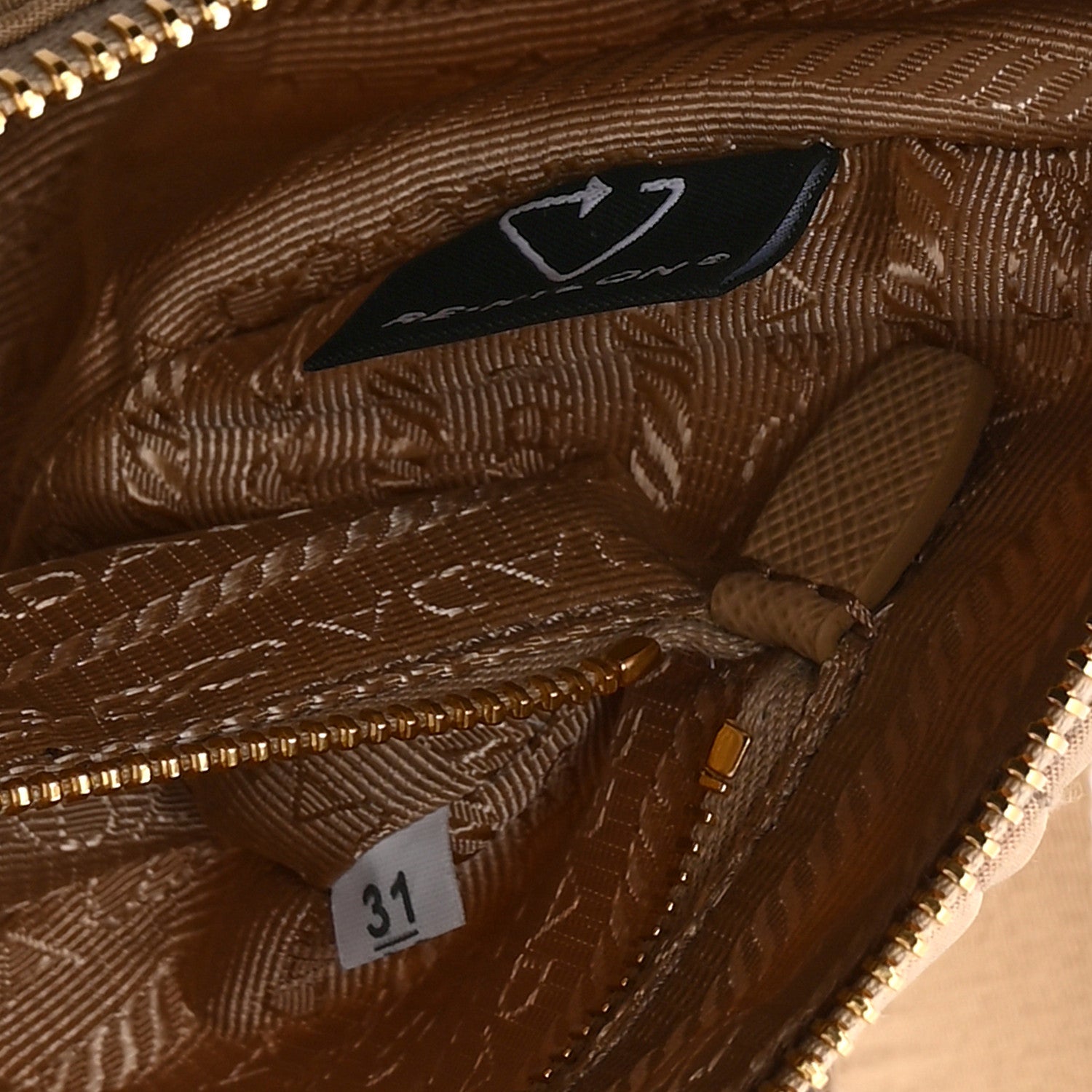 Prada Re-Nylon Saffiano Demi-lune Shoulder Bag Beige 7 of 10