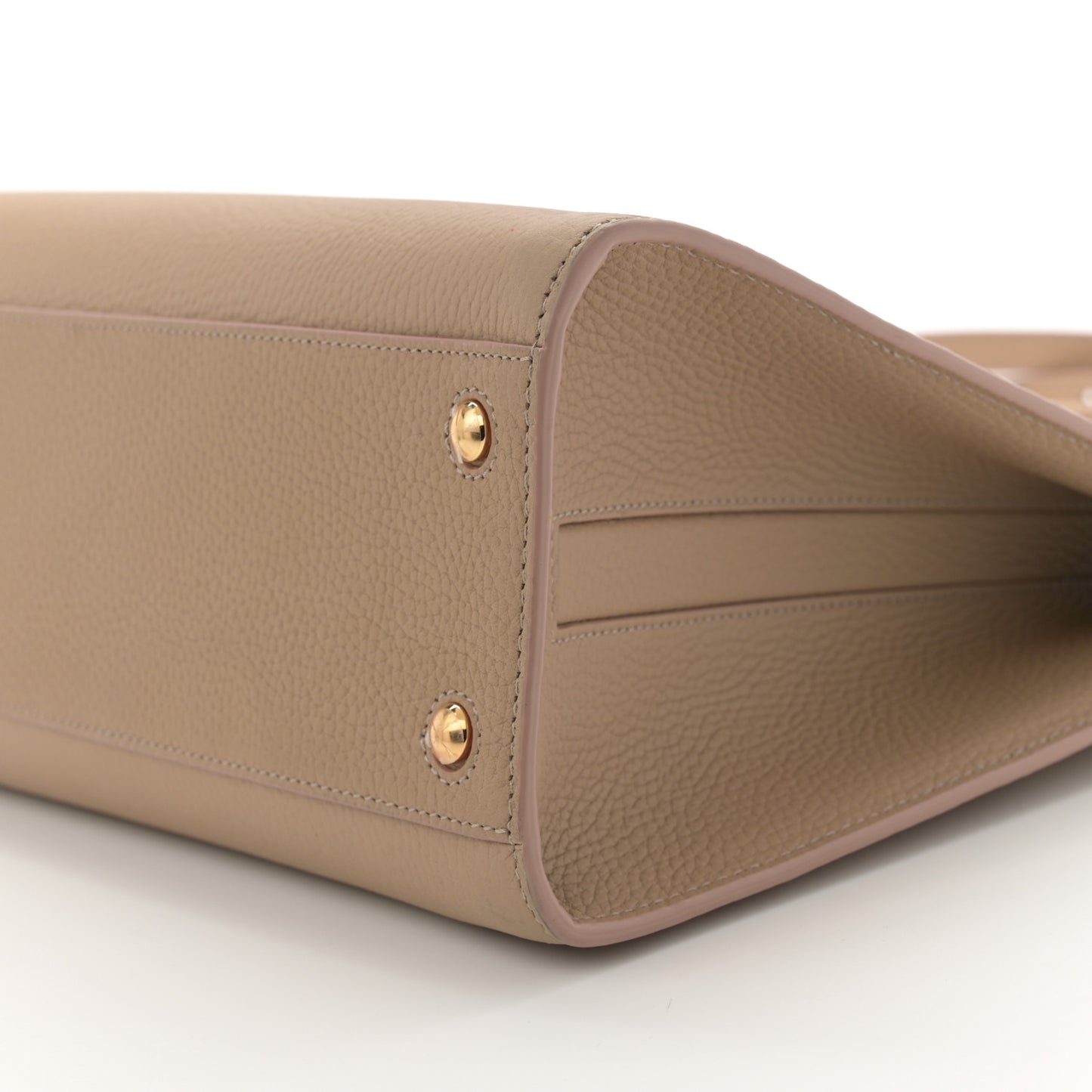 Grained Calfskin Small Frances Tote Oat Beige
