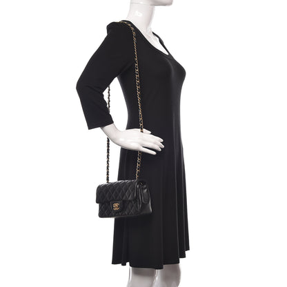 Chanel Lambskin Quilted Mini Rectangular Flap Black 2 of 11