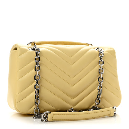 Gucci Lambskin Matelasse Small GG Marmont Shoulder Bag Yellow 3 of 12
