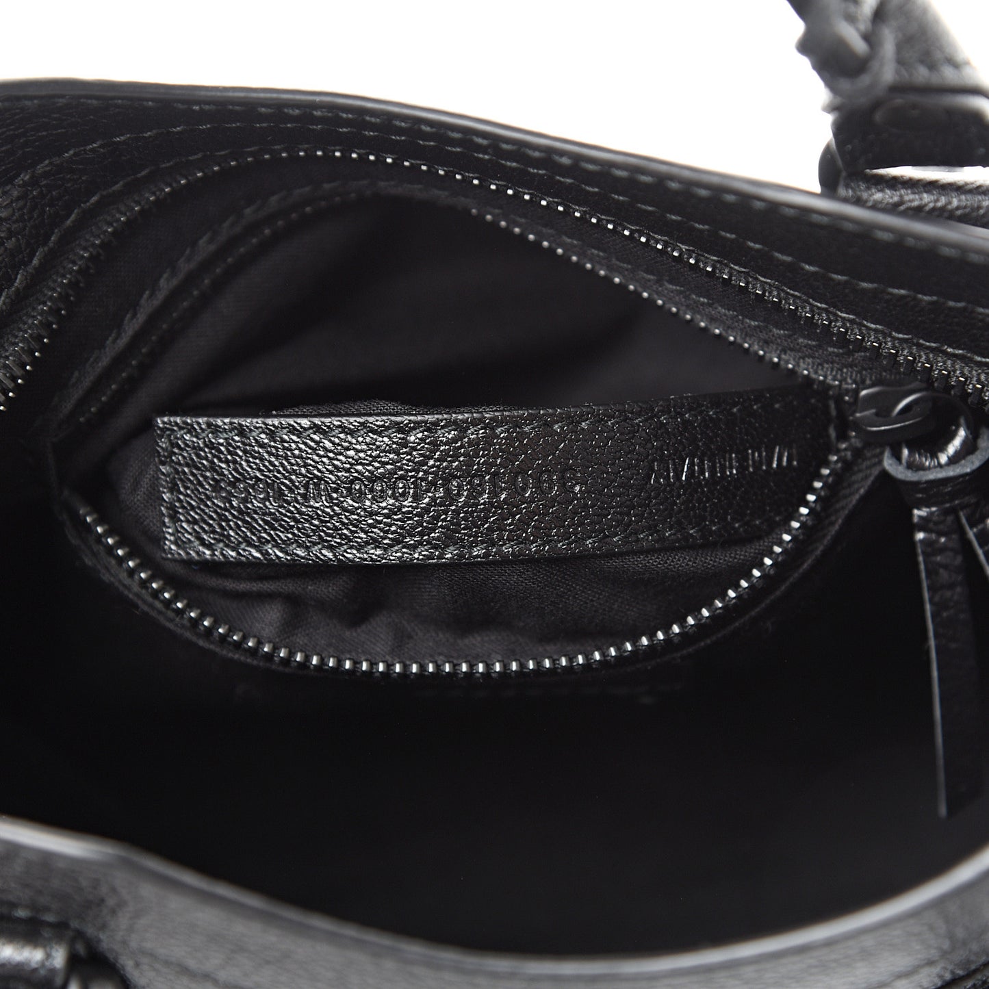 Shiny Goatskin Matte Black Metallic Edge Hardware Mini City Black
