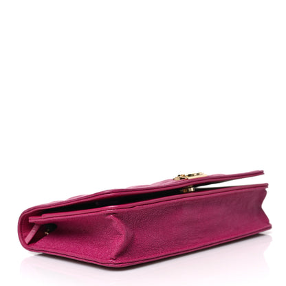 Chanel Caviar Quilted Boy Wallet On Chain WOC Fuchsia 4 of 9