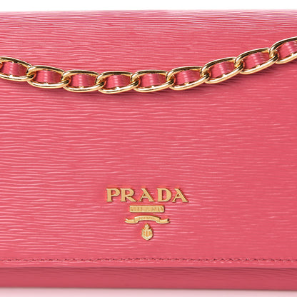 Prada Vitello Move Oro Chain Wallet Peonia 8 of 11
