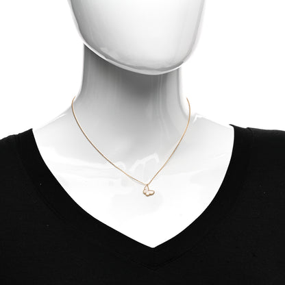 Van Cleef & Arpels 18K Yellow Gold Mother of Pearl Sweet Alhambra Butterfly Pendant Necklace 2 of 6