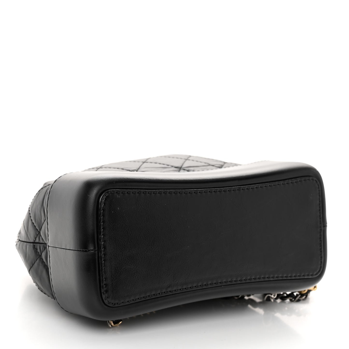 Aged Calfskin Quilted Small Gabrielle Backpack Black