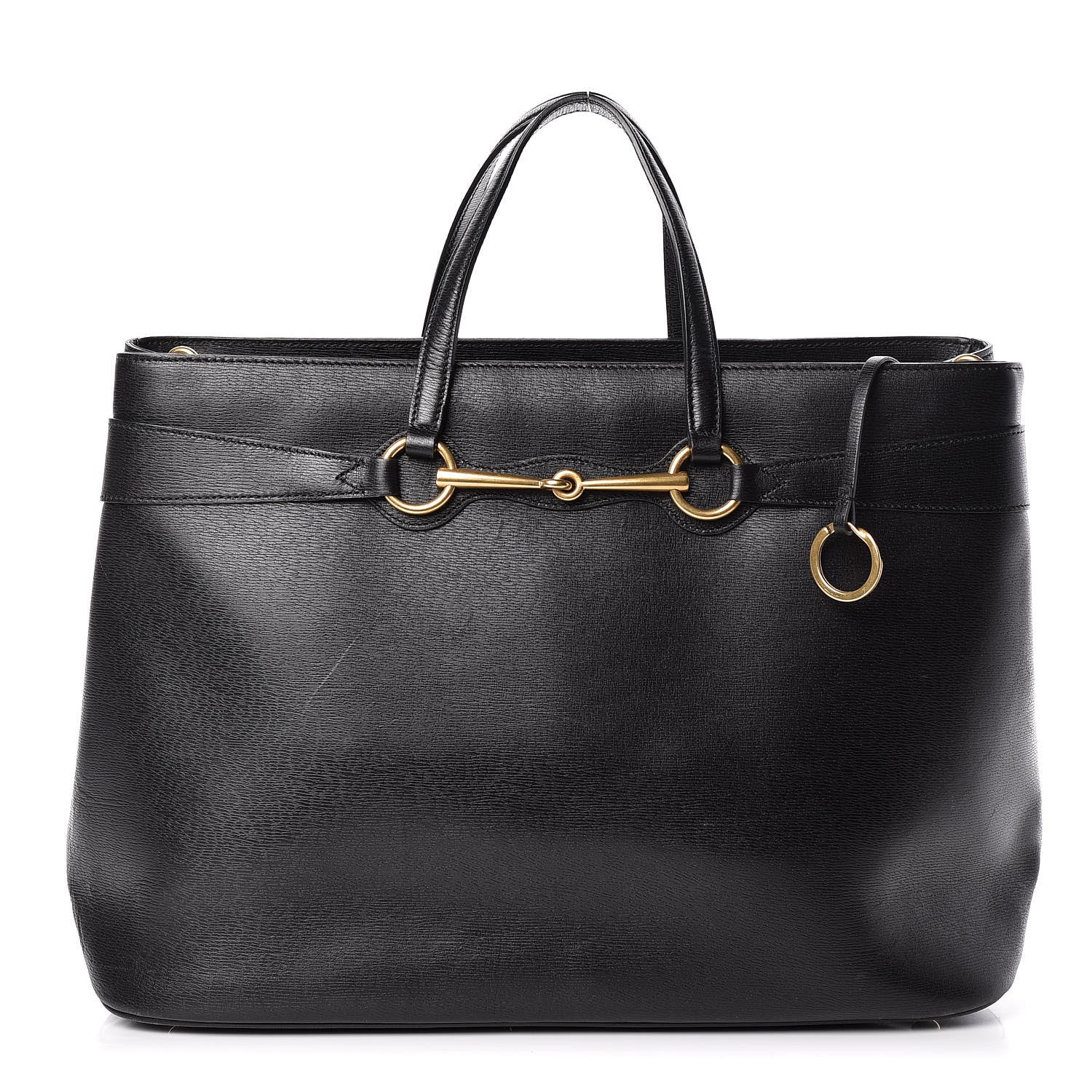Gucci Textured Calfskin Large Bright Bit Tote Black 1 of 16