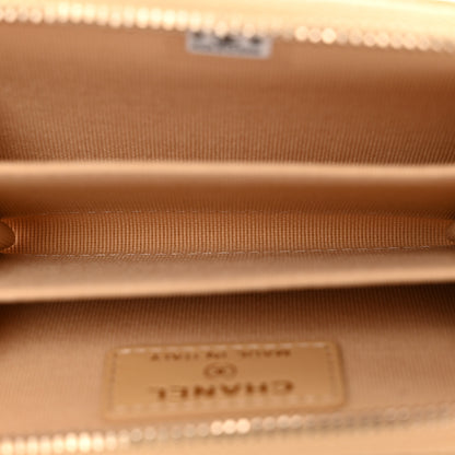 Chanel Caviar Quilted Zip Around Coin Purse Beige 5 of 7