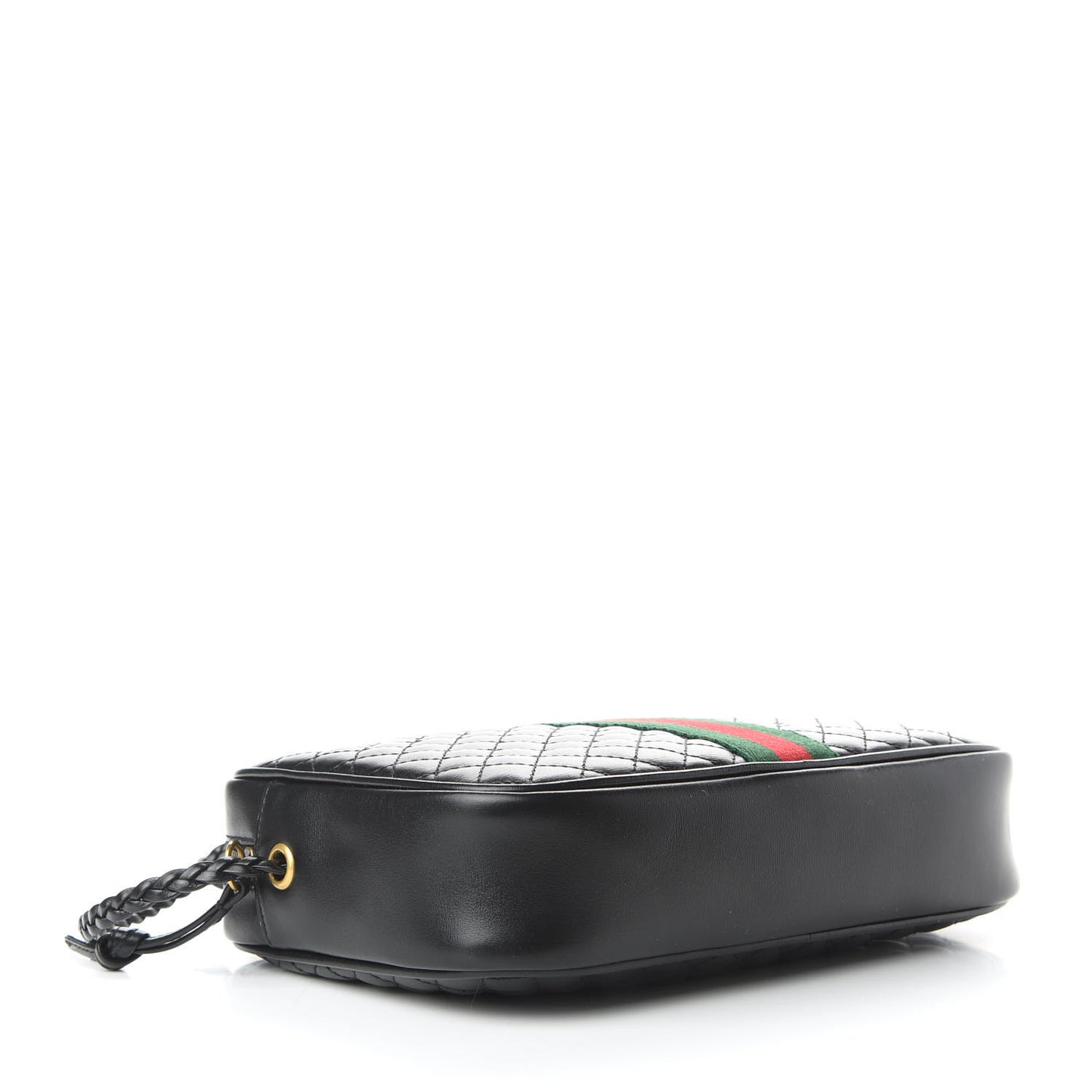 Calfskin Web Trapuntata Small GG Shoulder Bag Black