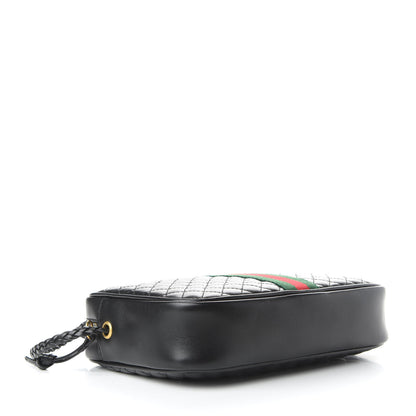 Gucci Calfskin Web Trapuntata Small GG Shoulder Bag Black 4 of 9