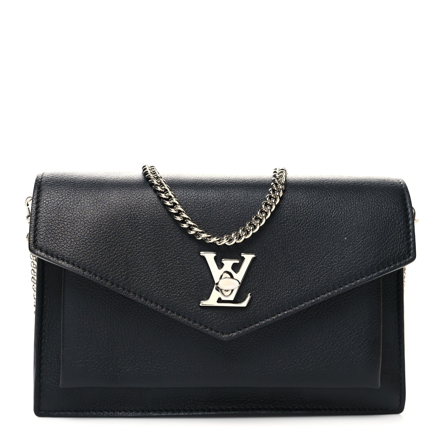 Louis Vuitton Soft Calfskin My Lockme Chain Pochette Black 1 of 11