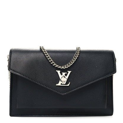Louis Vuitton Soft Calfskin My Lockme Chain Pochette Black 1 of 11