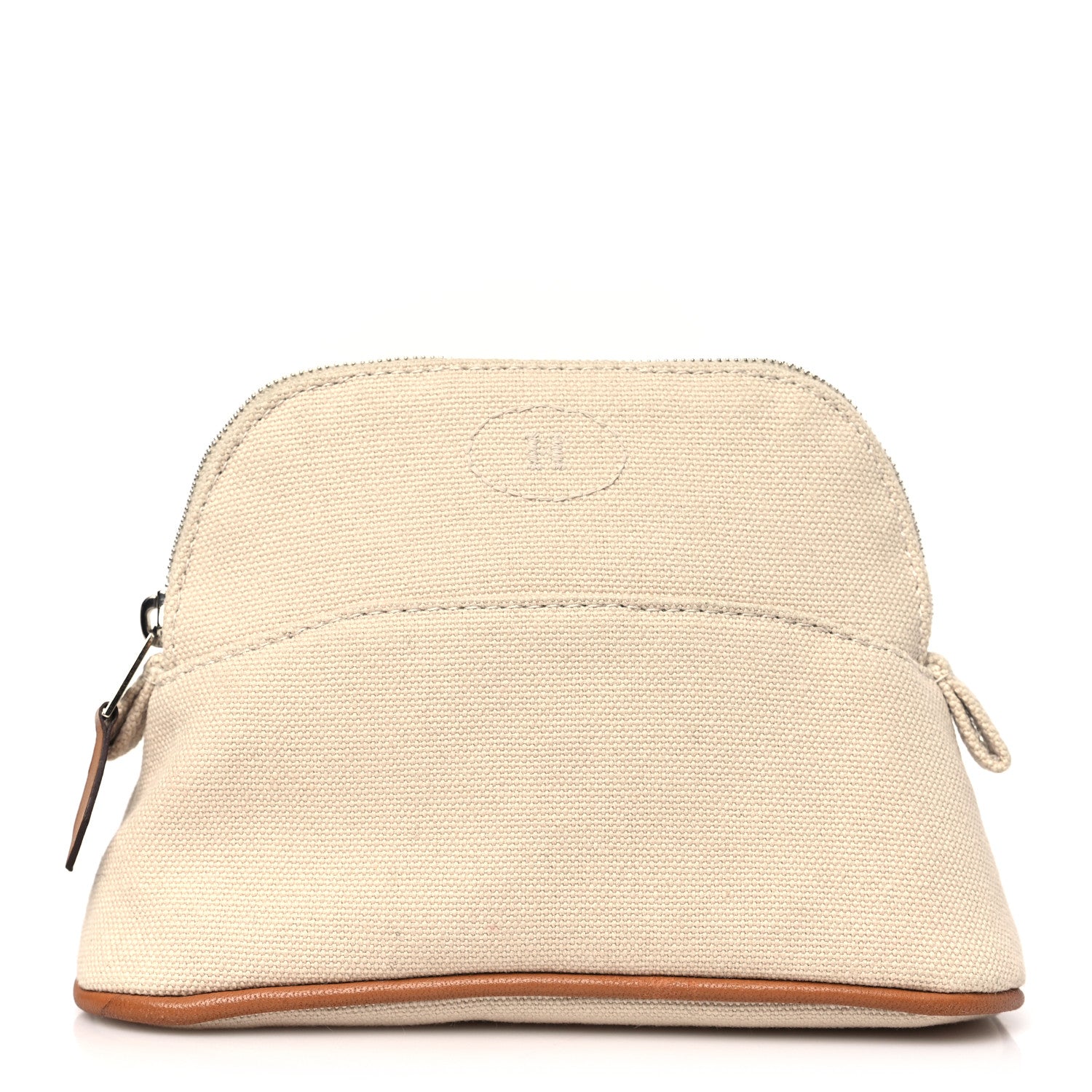 Hermes Cotton Canvas Mini Mini Bolide Travel Cosmetic Pouch Natural 1 of 9