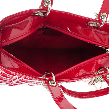 Christian Dior Patent Cannage Large Lady Dior Red 5 of 7