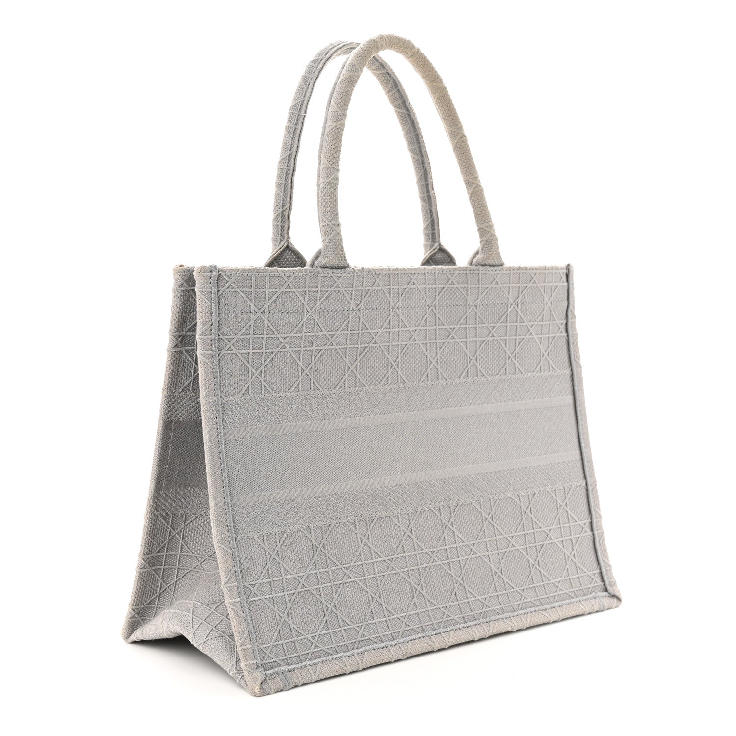 Christian Dior Canvas Embroidered Cannage Medium Book Tote Stone 2 of 10