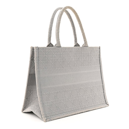 Christian Dior Canvas Embroidered Cannage Medium Book Tote Stone 2 of 10